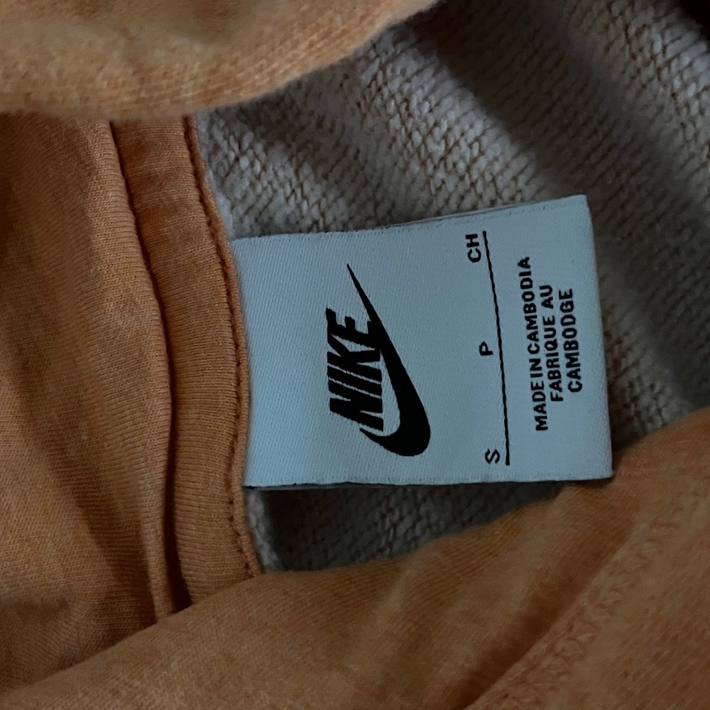 Nike Sportswear Essential Cropped Hoodie Orange White Futura Logo Small - Picture 3 of 5